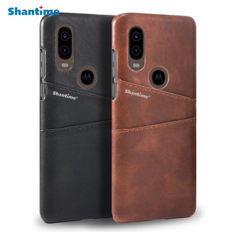 

Luxury Vintage PU Leather Back Cover For Motorola One Vision Phone Case For Motorola Moto P40 Card Slot Case