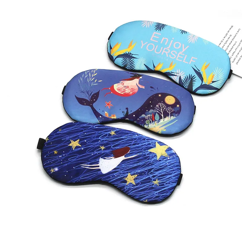 Funny Cartoon Eye Cover Sleeping Mask Creative Eyepatch Sleep Mask Travel Relax Eye Band Sleeping Aid Kids Blindfold