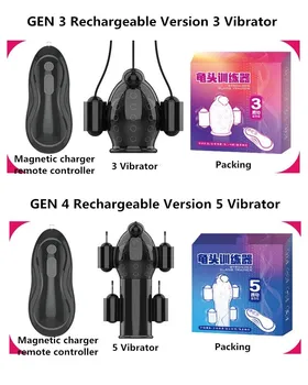 Sex Toys for Men Rechargeable Penis Trainer Massager with 5 Vibrators Male Masturbator Delay Lasting Glans  Men's Glans  Q102 4