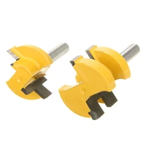 groove כרסום 2pcs 2 לשון קצת נתב נגרות Groove Bit כרסום קאטר 1/4" שאנק קידוח קאטר לחיתוך עץ לבוד עץ מלא (3)