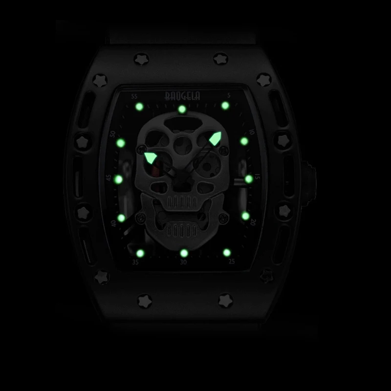  BAOGELA New Arrival Style Pirate Skull Quartz Men Watches Military Silicone Brand Mens Sports Watch