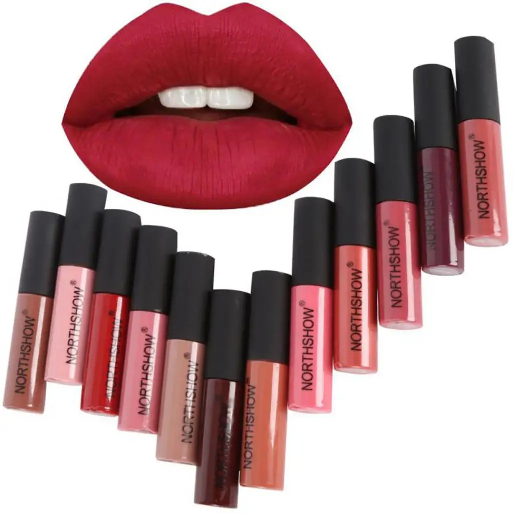 

12 Colors Matte Lip Gloss Liquid Lipstick Long Lasting Makeup Moisturizer Lipgloss Batom Make Up Waterproof Pigment Lip Tint