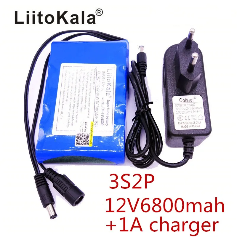HK LiitoKala High Quality DC 12V 6800mAh 18650 Li ion Rechargeable