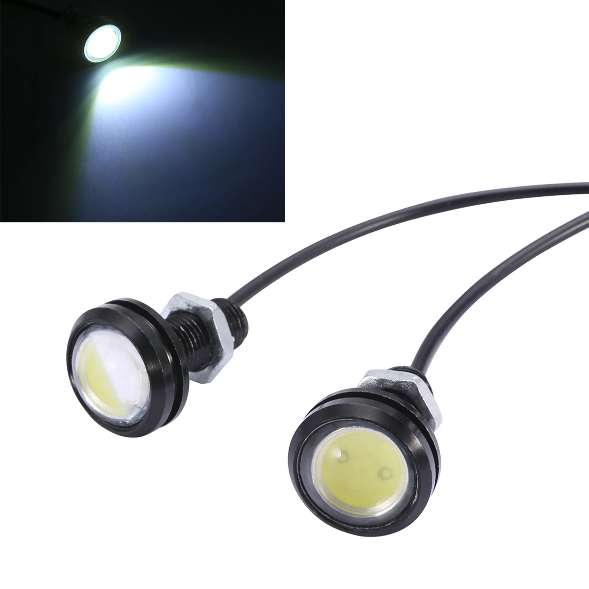 

2pcs 23mm Eagle Eye LED Car DRL Daytime Running Fog Tail Light Lamp White Lights Motorcycle Styling Auto Lights Parking