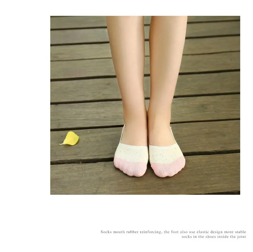 10 пар, милые хлопковые носки в горошек Стелс супер мелкая рот следы хлопок силиконовые Нескользящие для женщин лодка качество носок