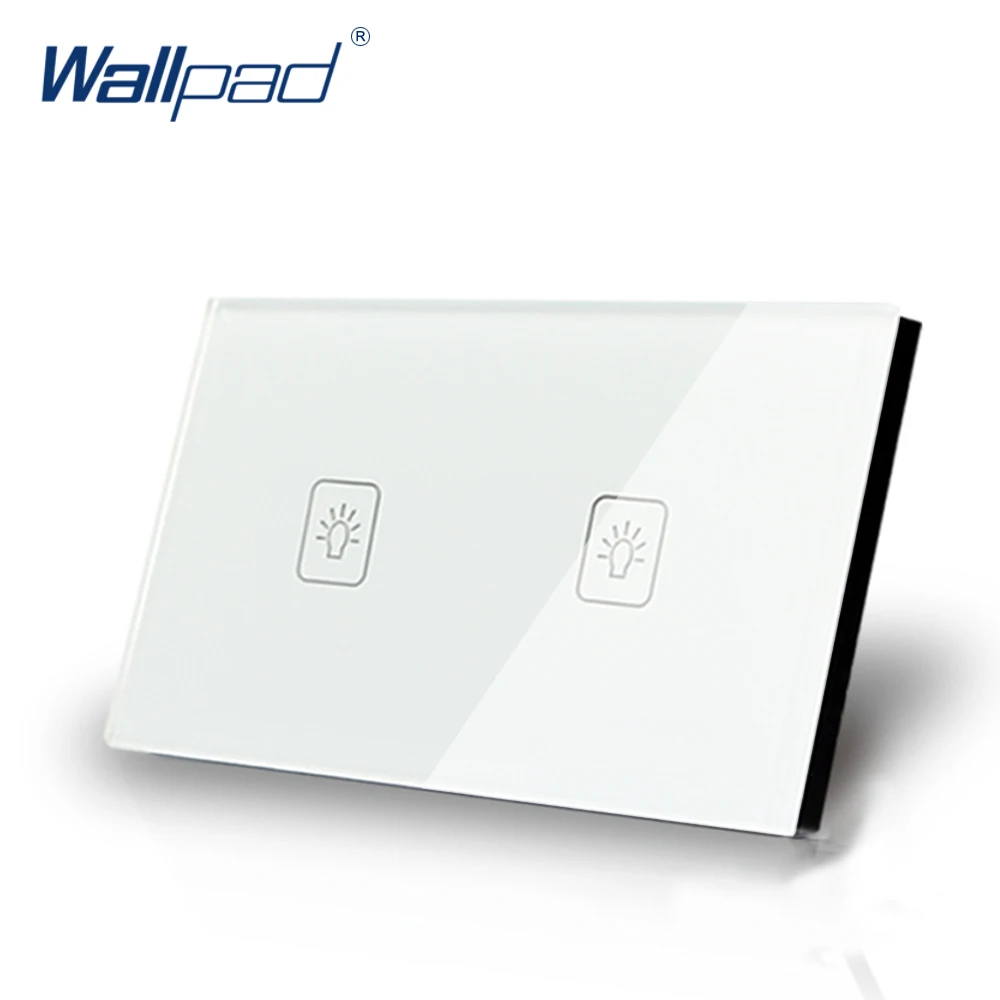 2 Gang 1 Way 118*72mm Wallpad White Glass Touch Wall Switch Panel, LED 110V-250V AU US Standard Light Switch , Free Shipping 2 Gang 1 Way 118*72mm Wallpad White Glass Touch Wall Switch Panel, LED 110V-250V AU US Standard Light Switch , Free Shipping