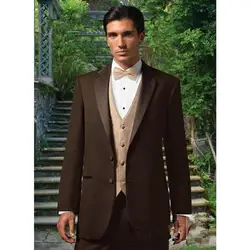 2018 Индивидуальные мужской костюм набор для выпускного вечера вечерние (куртка + брюки + жилет) изысканный Slim Fit Свадебные смокинги для Для