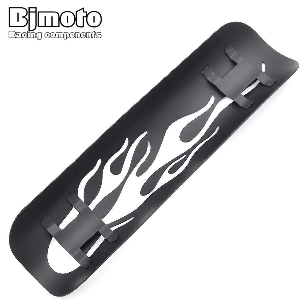 Bjmoto Black 9 дюймов мотоцикл глушитель ногу трубы тепловой защиты Обложка для YAMAHA KAWASAKI HONDA Универсальный