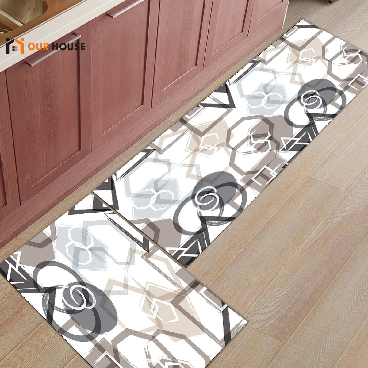 Ourhouse геометрическая абстракция дверные коврики для входа грязи мусора грязи Траппер сапог скребок для обуви водопоглощающий аксессуар