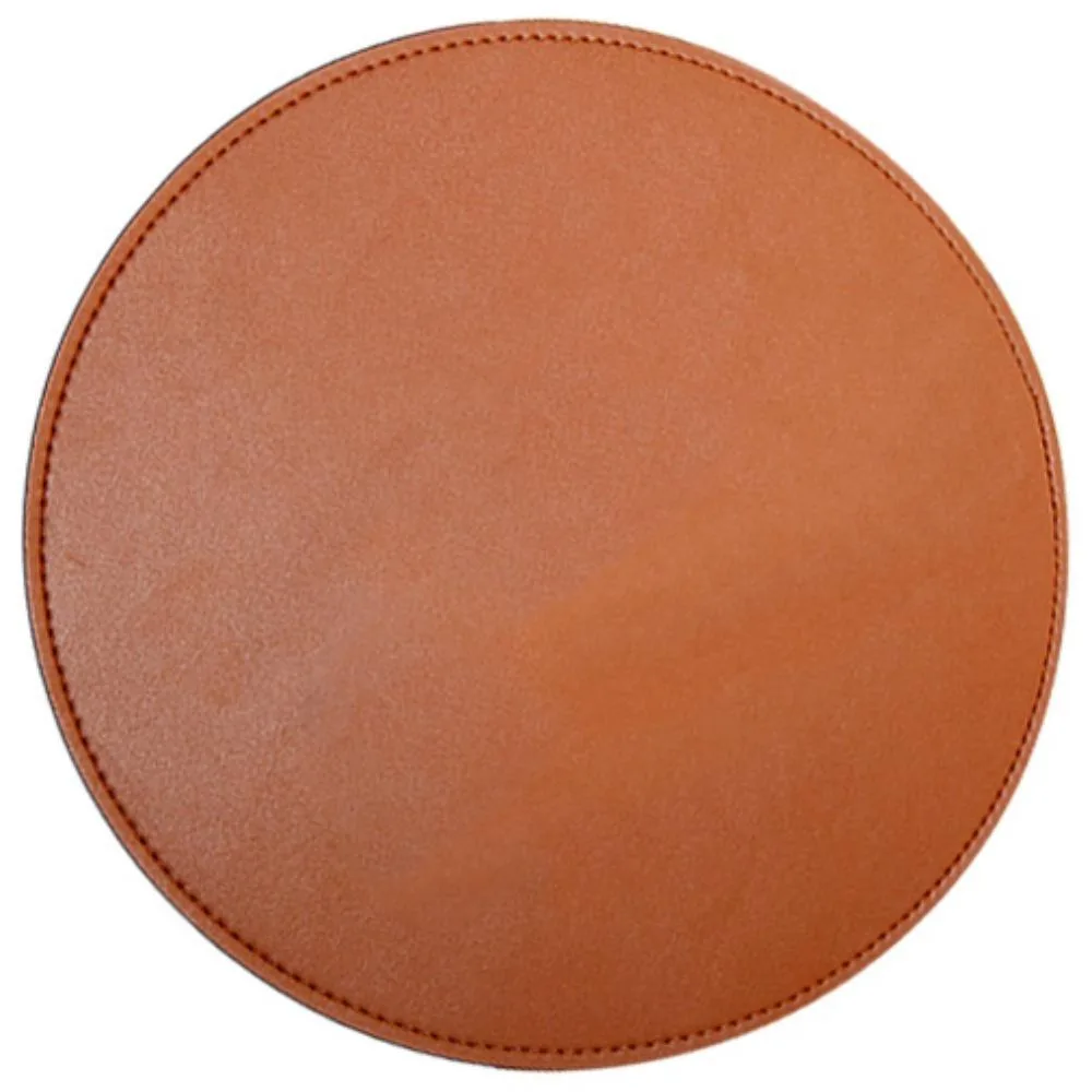 

22x22cm Round Crazy-horse PU Leather Mouse Pad Soft Microfiber Smooth Mousepad Waterproof Mouse Mat For Desktop Laptop