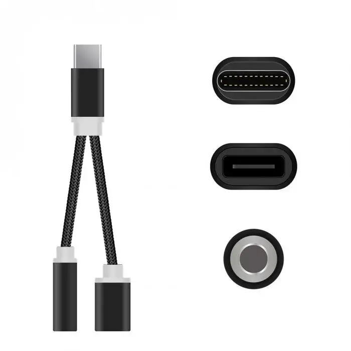 2019 оптовая продажа Прочный USB-C кабель Тип usb C до 3,5 мм гнездо для подключения наушников кабель, адаптер для зарядки аксессуары для