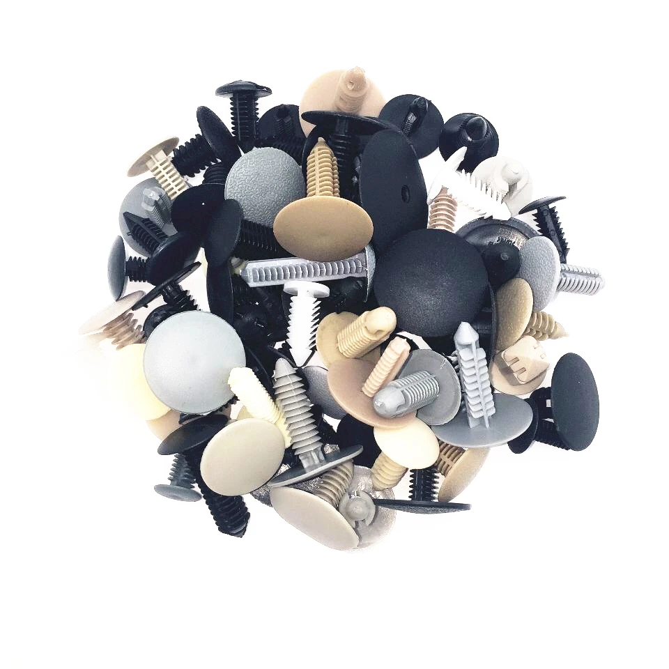 

50PCS Mixed Trunk hood cover roof plastic fastener rivet clips set for Jeep Geely Chery Great Wall MG Havel Subaru Chrysler