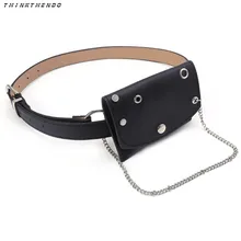 THINKTHENDO, модная Женская поясная сумка, сумка на пояс, для девушек, повседневный чехол для телефона, для путешествий, на бедрах, сумки с металлической цепочкой, маленький кошелек