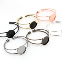 Высокое качество, 20 мм, 6 цветов, браслет с покрытием, основа, браслет, пустые фурнитура, лоток, ободок, кабошон, камея