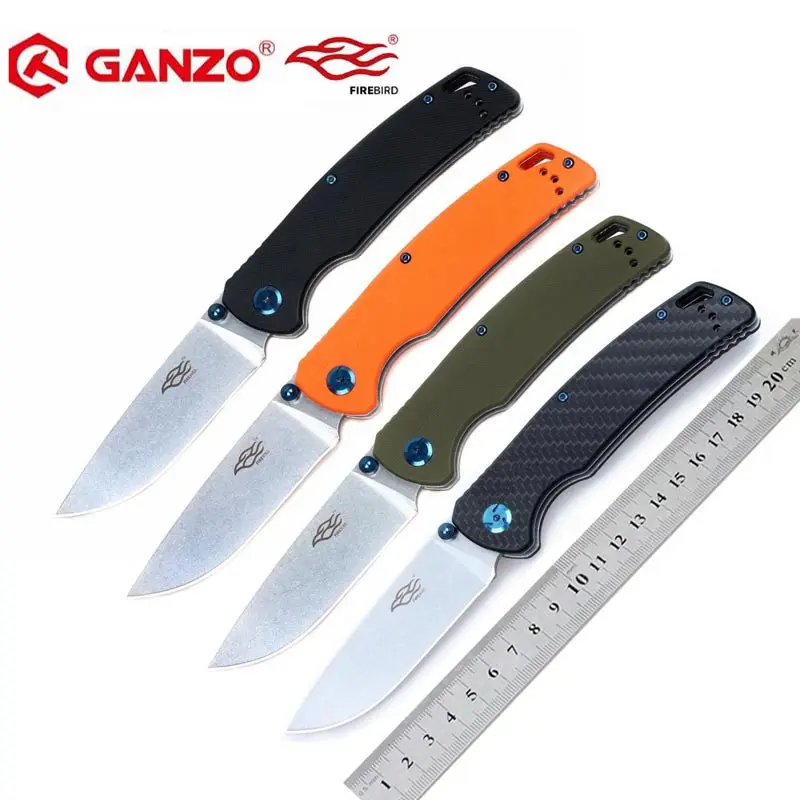 Ganzo G7542 Firebird F754 58-60HRC 440C G10 or Carbon Fiber Handle Folding Knife Survival Camping Tool Pocket Knife EDC Outdoor