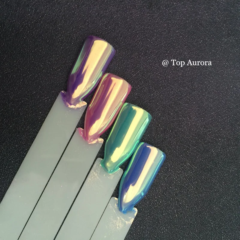 

TOP Aurora Neon Pigment Powder Chameleon Mermaid Powder Super Mirror Effect Unicorn Chrome Nail Rainbow Dust Nail Art DIY
