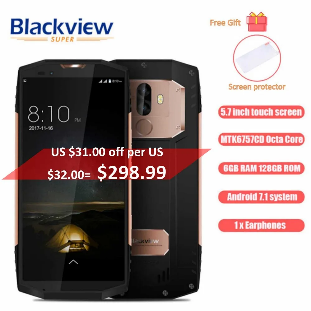 Blackview BV9000 Pro HD+ Full Screen Smartphone 5.7&quot 18:9 NFC Mobile Phone IP68 Waterproof Helio P25 Octa Core6GB+128GB 4180mAH |