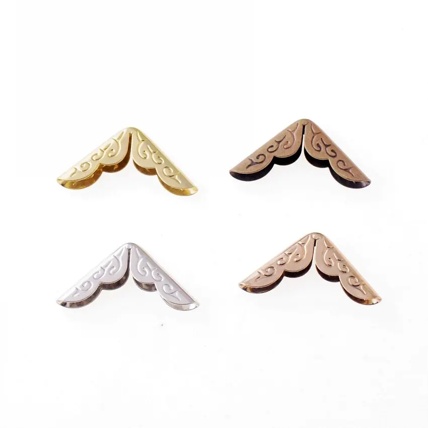 

25PCs Rose Gold Metal Book Scrapbooking Albums Menus Folders Corner Protectors 30x21mmx4.7mm F1225