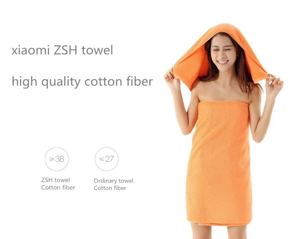 Xiaomi mijia ZSH банное полотенце хлопок Xiaomi пляжное полотенце мочалка Антибактериальная водопоглощающая 27,5x55 дюймов