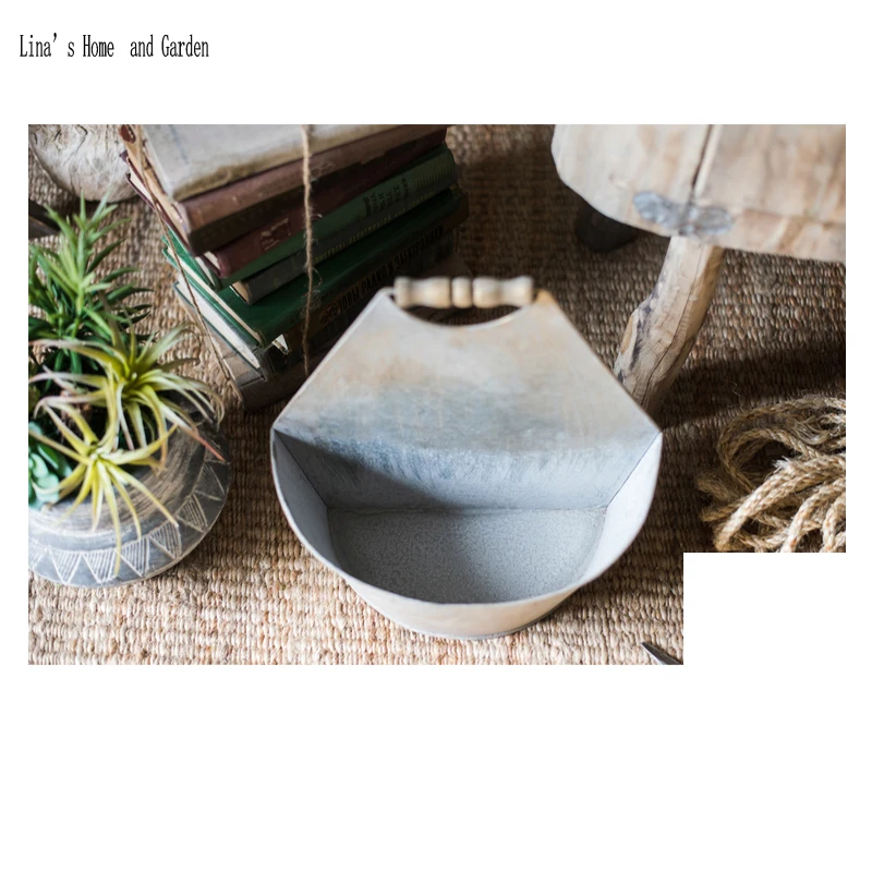 half round handmade vintage zinc planters (6)