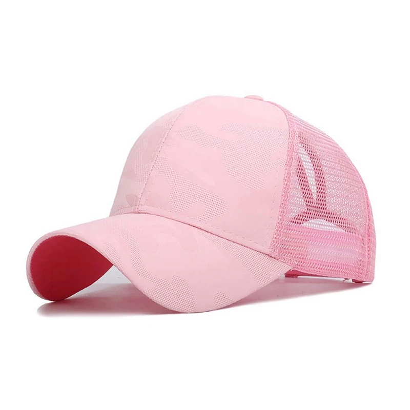 sports running Cap Sunshade Breathable Cotton Ponytail Hat Headwear With Adjustable Back Closure For Messy High Buns