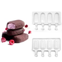 4 шт емкость мини овальная силиконовая форма для мороженого высокого качества Формочки Для Мороженного «фруктовый лед» Горячая повторно использованные экологически чистые Meterial Формочки Для Мороженного «фруктовый лед»