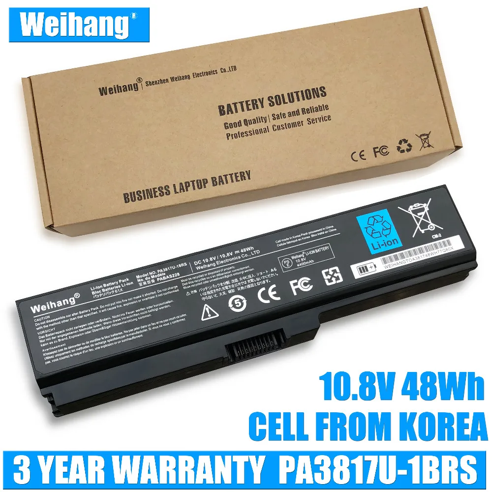 Weihang Korea Cell 10 8 V 48WH батарея PA3817U 1BRS для Toshiba Satellite L645 L655 L700 L740 L745 L750 L755 PA3634U