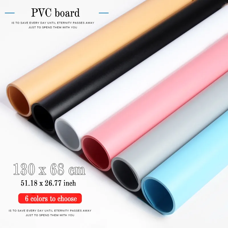 

130x68cm Colorful Matte Effect PVC Photography Background Board Waterproof Dustproof for Photo Studio Desktop Shooting Carpet