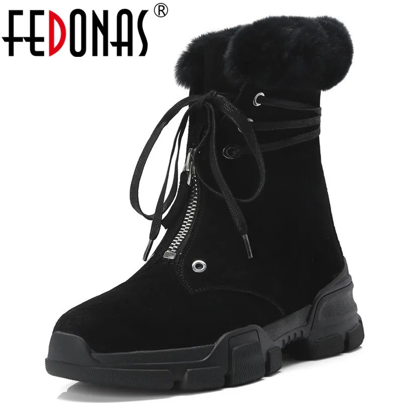 

FEDONAS New Arrival Women Ankle Boots Platforms Warm Winter Snow Boots Punk High Quality Short Martin Shoes Woman Basic Boots