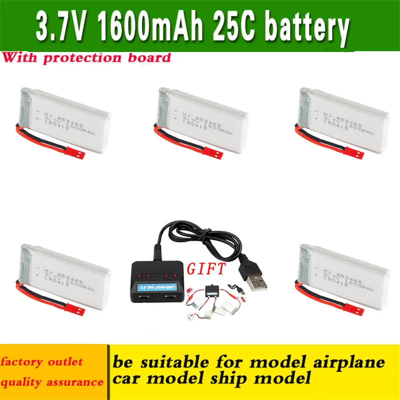 5 шт. 3 7 V 1600mAh 25C RC Lipo батарея для 1306 Udi U816 U830 F180 FY530 пульт дистанционного управления