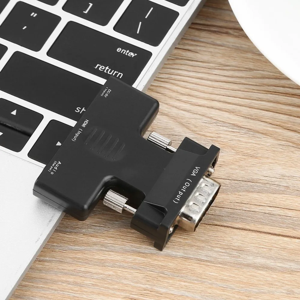 

New Arrival Female HDMI To Male VGA Audio Adapter HDMI HD Cable Converter Adapter For Computer Laptop Desktop Free Shipping