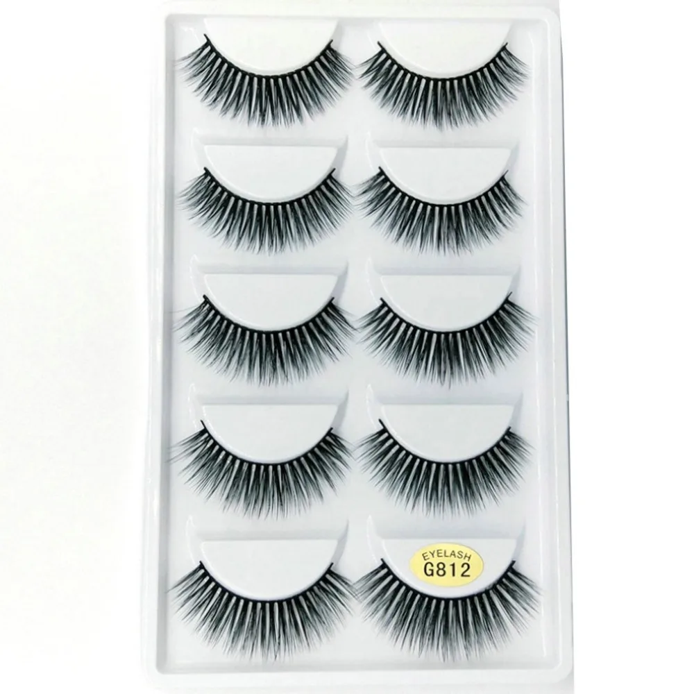 

5 Pairs/Set 3D Eye Lashes Reusable False Eyelashes Thick Extension Hand Made Craft Fake Eye Lashes for Women