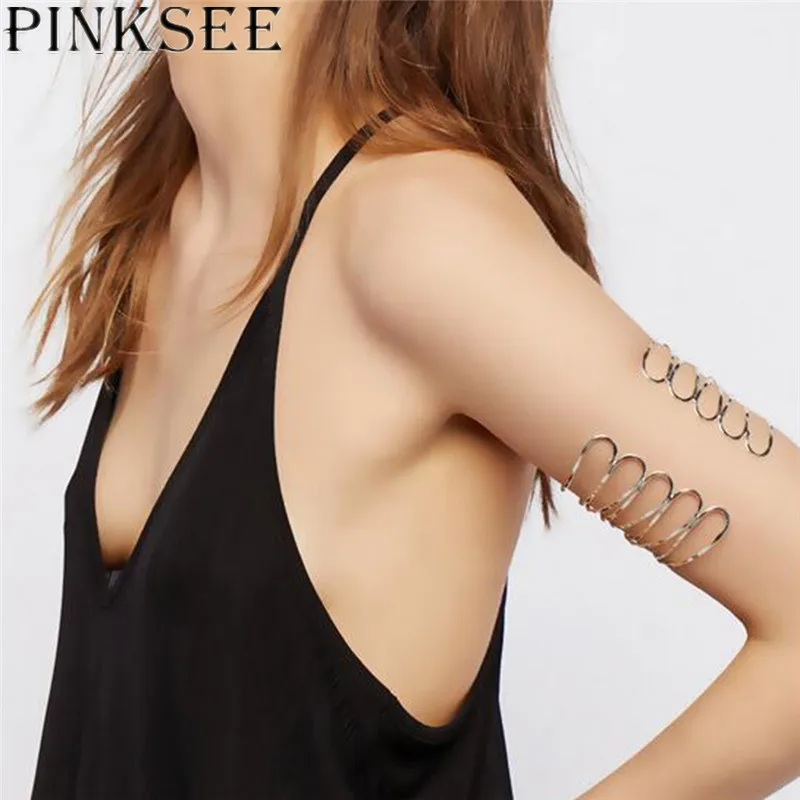 

PINKSEE New Spiral Upper Arm Cuff Bangle Bracelet Punk Style Women Fashion Jewelry Wholesale
