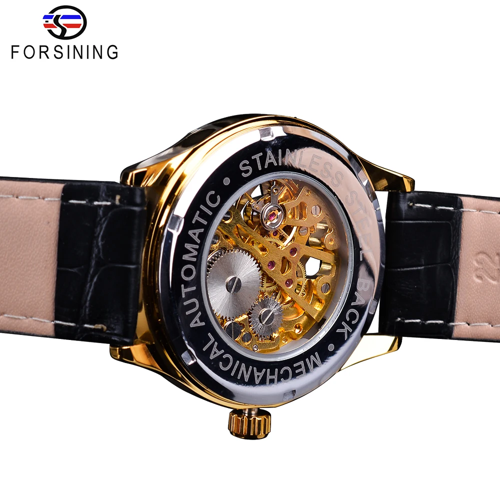 Forsining Golden gear движение Ретро Королевский классический модные мужские механические наручные часы лучший бренд Роскошные мужские часы Relogio