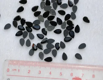 

factory directly! 720pcs/Lot 5*8MM jet color flat Teardrop DMC Hotfix Rhinestones Iron On DIY Loose Hot Fix Crystal Glass