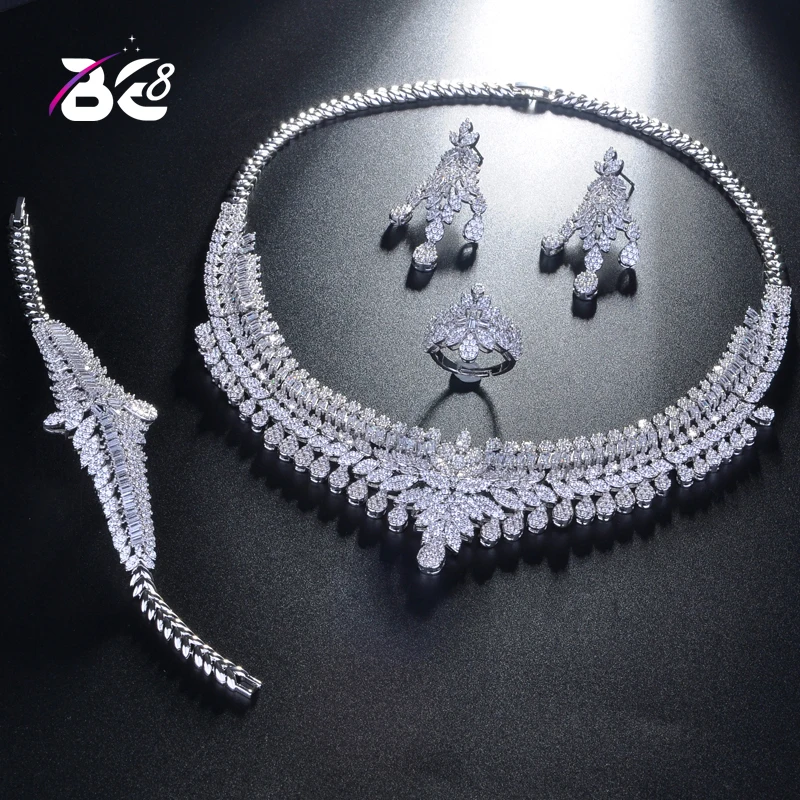Be 8 Newest Luxury Bridal Wedding Jewelry Sets Women New Sparkling AAA Zircon Paved Copper Fashion Bridesmaid Set S214 | Украшения и