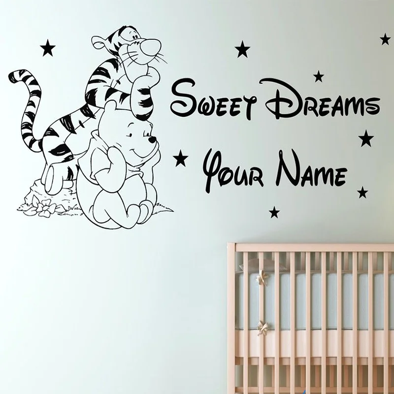 

Custom Name Tigger Winnie the Pooh Children Bedroom Removable Vinyl Wall Sticker wall decals home decoration