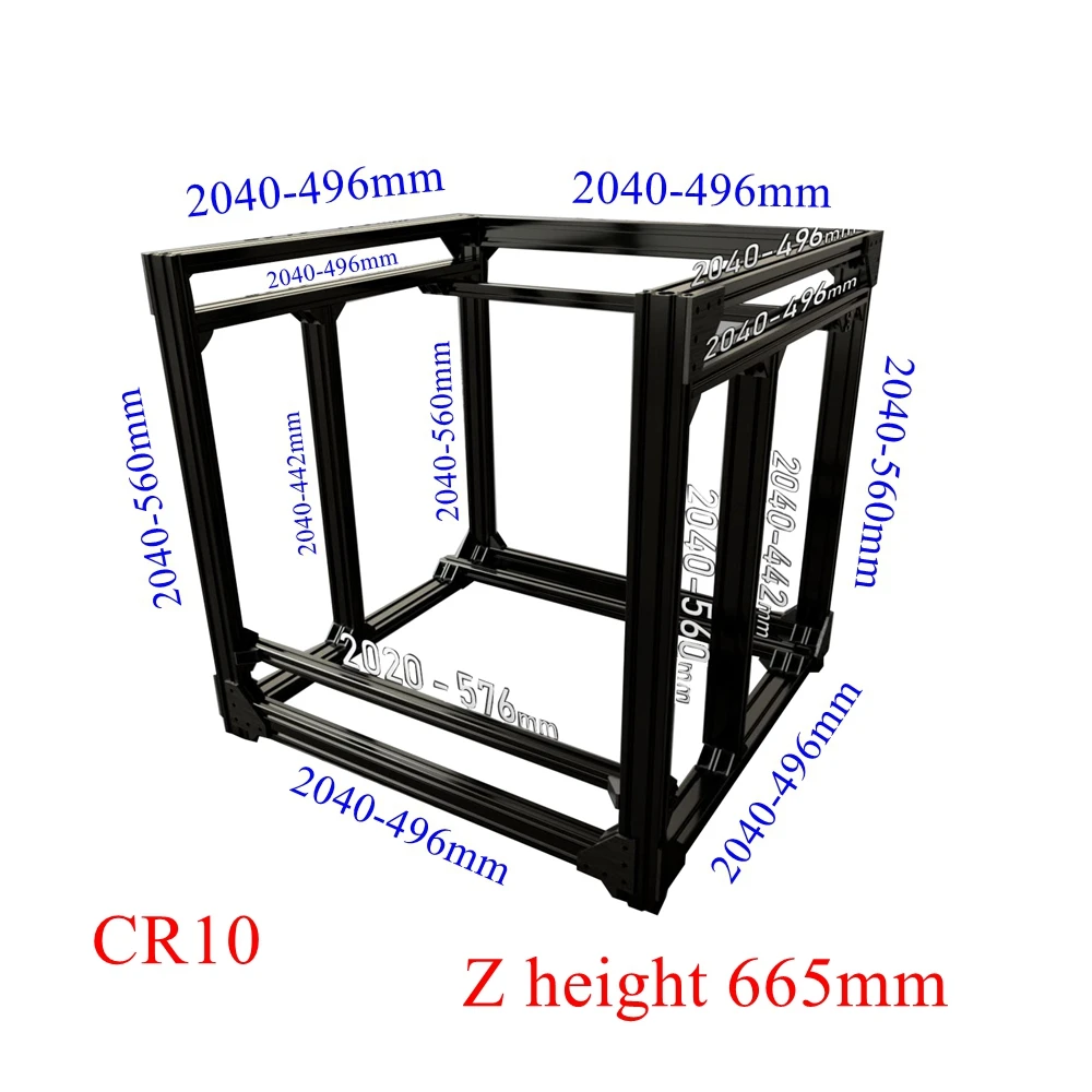 Черный алюминиевый экструзионный BLV mgn куб рамка экструзии и винты крепеж аппаратный комплект для DIY CR10 3d принтер Z высота 665 мм