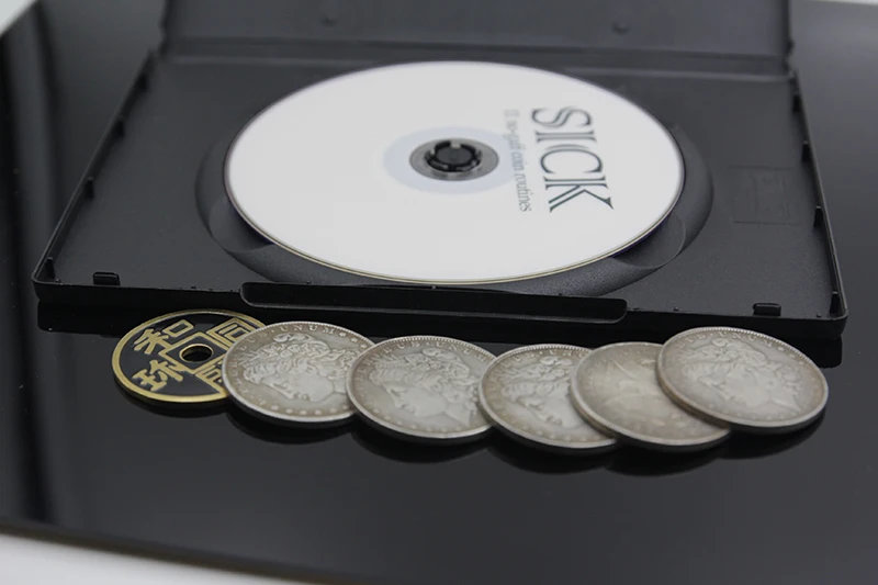 SICK by Ponta The Smith (gimmick and DVD) and 6 coins ancient coins set magic tricks close-up stage street magic  toys 82143
