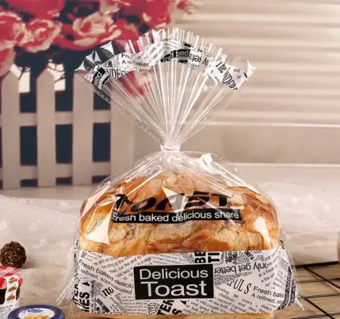 

100pcs/lot Free shipping White Transparent Dot Cookie Packaging Toast bread bag Plastic Bags Biscuits Snack Bread Baking