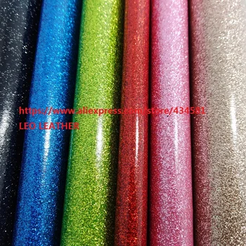 

Smooth Glitter Leather Fabric, Fine Glitter leather for DIY and wallpaper P235