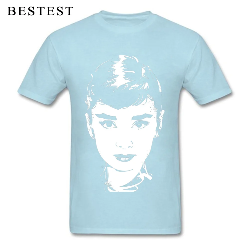 O Neck Audrey Hepburn 13446 100% Cotton Male T-shirts Comics Short Sleeve Tops T Shirt Prevalent Fitness Tight Tops & Tees Audrey Hepburn 13446 light