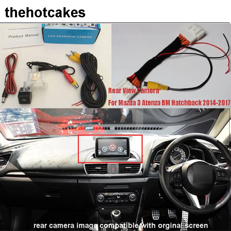 Backup Camera With Adapter Cable For Mazda 3 Mazda3 Hatchback Bm 20142017 / Original Screen