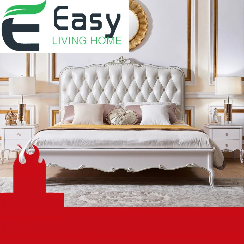 2019 простая европесветильник Роскошная стильная кровать из натуральной кожи