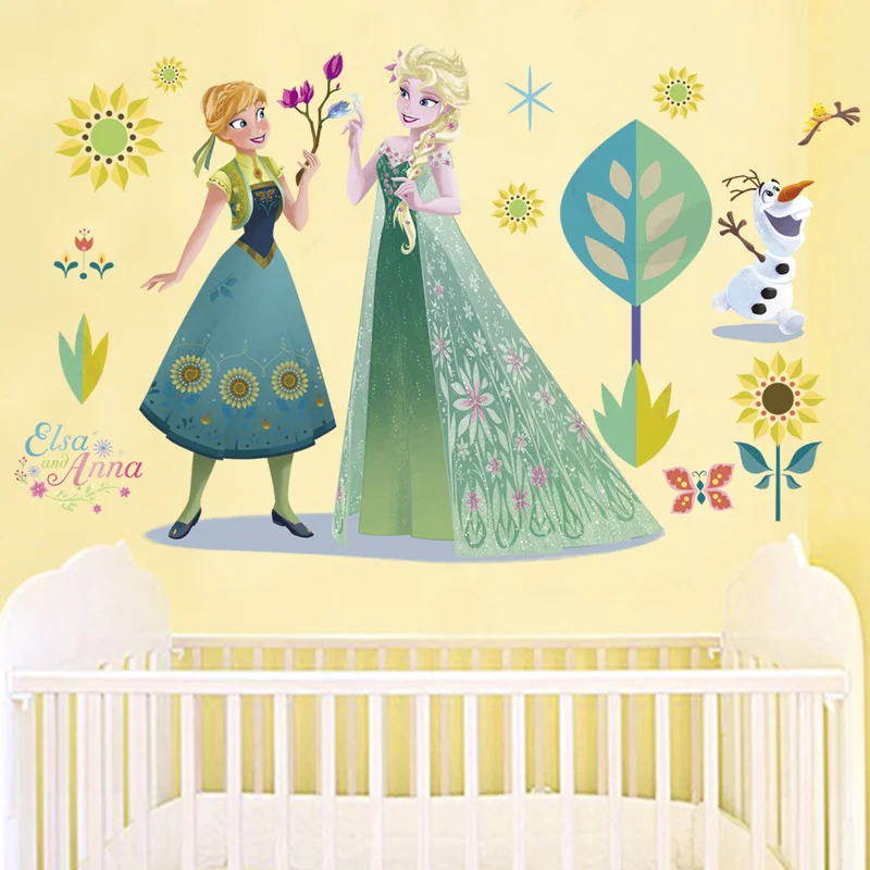 Disney Kids sticker Frozen princess Elsa DIY toy for Children bedroom decoration cute girl stickers cartoon autocollant enfant