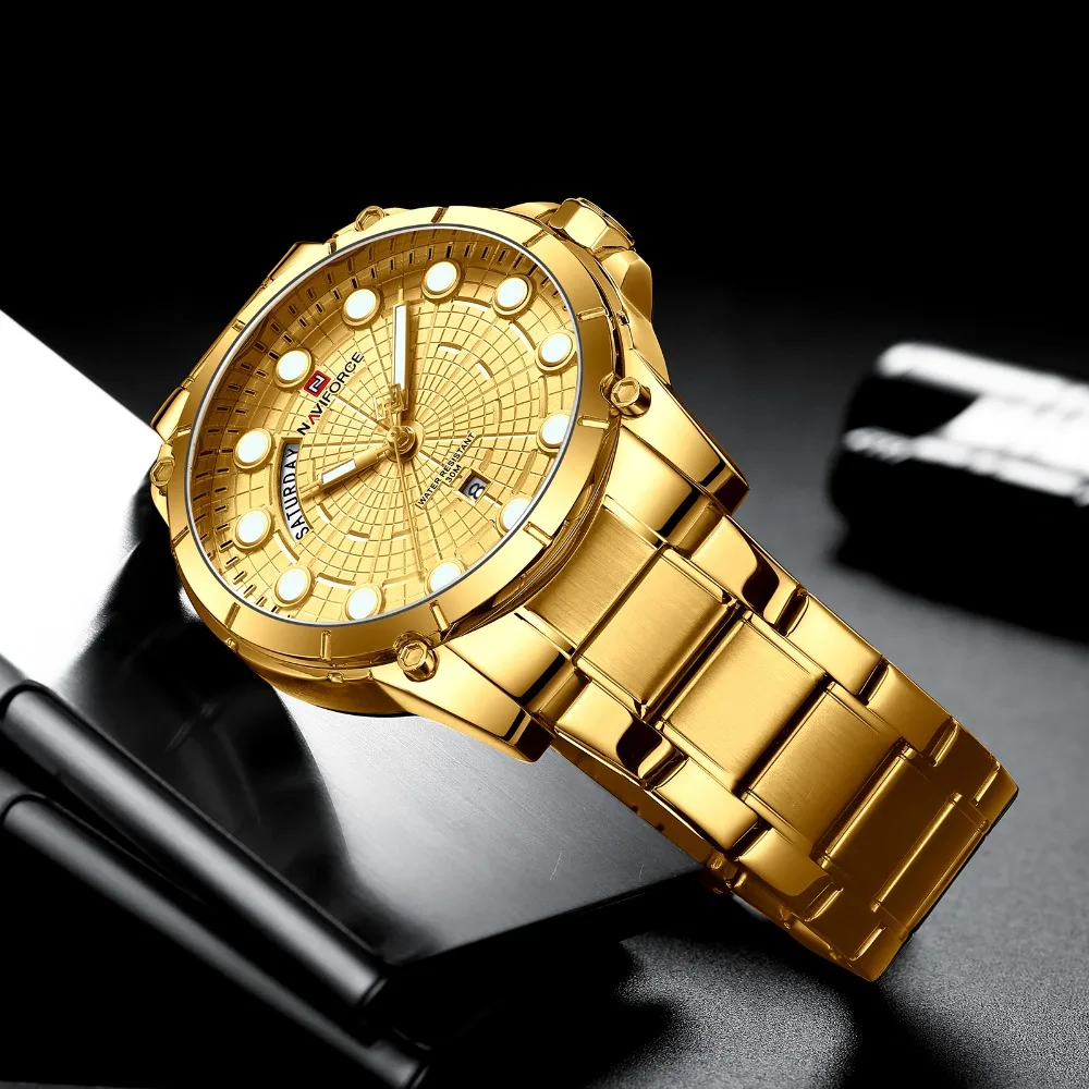 NAVIFORCE Watch Men Luxury Top Brand Stainless Steel Men's Wrist Watches Sport Watches for Man Quartz Wrist Watch Men Waterproof (12)