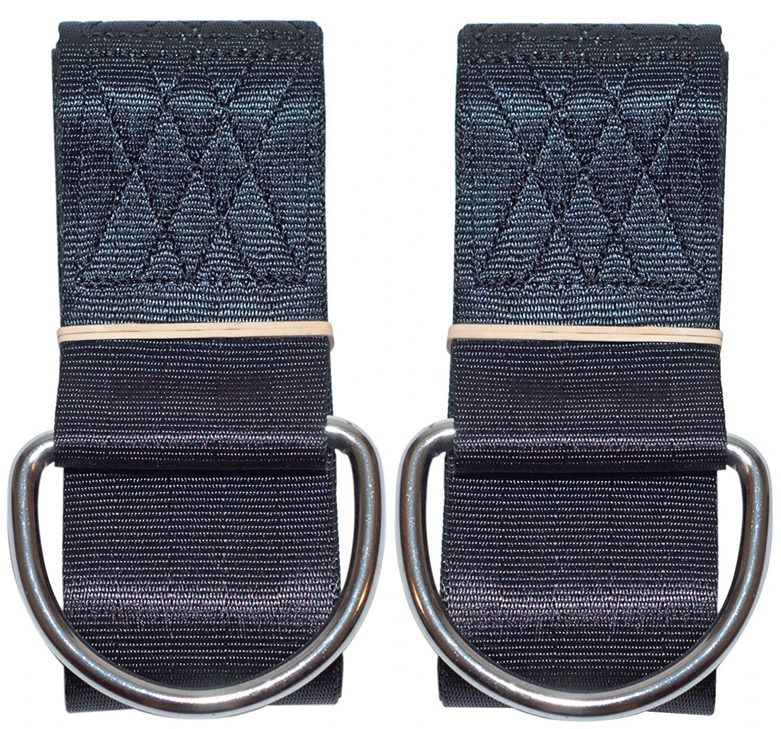 2 x Rope Lock Tie Strength Polyester Webbing Straps Safe Ropes Outdoor Swing Straps Hammock Straps Load 300KG black 5*150CM 4