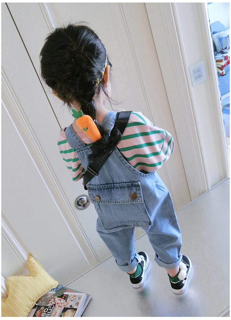 Детские нагрудники весна-осень г. новые джинсы для мальчиков и девочек Детские повседневные брюки