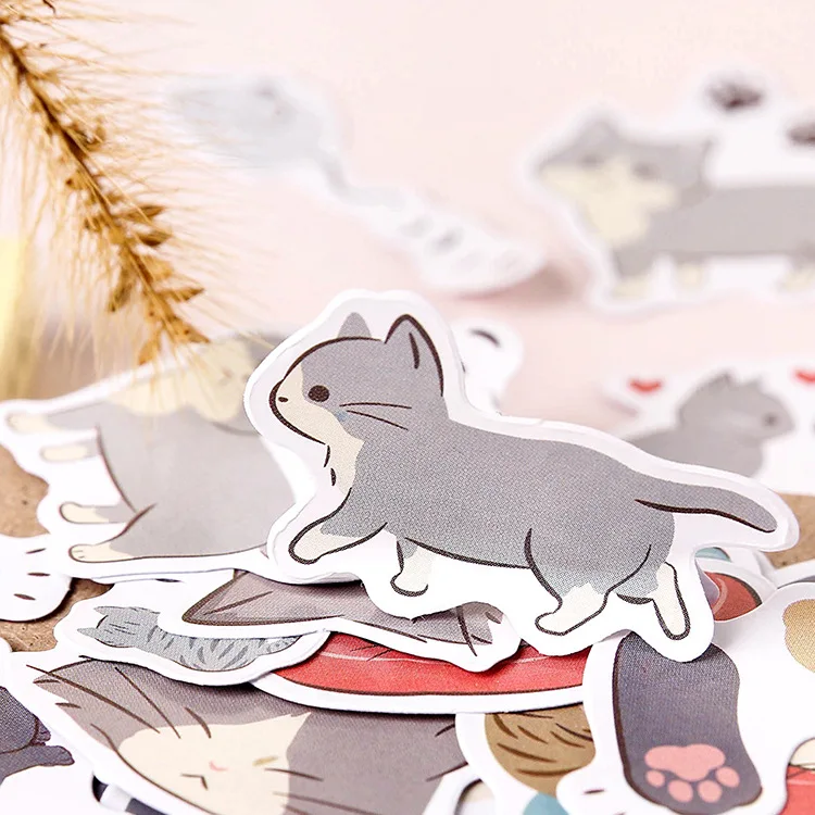 AAGU 45PCS/Lot Lovely Cat Scrapbooking Stickers Christmas Box Package Bullet Journal Stickers Stationery Custom Sticker Pack