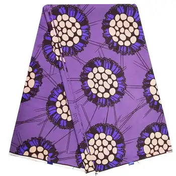 

African wax print fabric Ankara 40*40 yarn soft purple wax printed cotton African fabric wholesale 2019 Nigerian Ankara fabrics